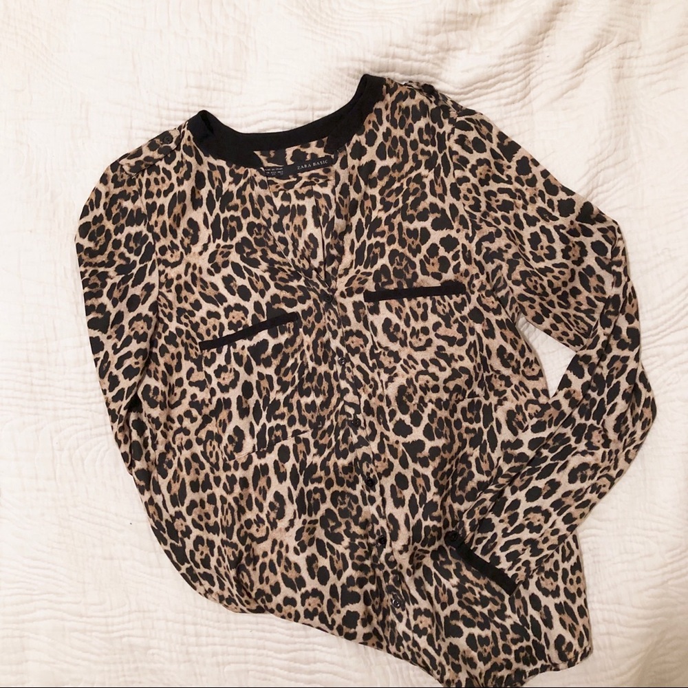 Zara Leopard Blouse